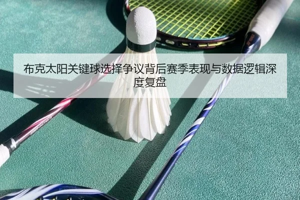 布克太阳关键球选择争议背后赛季表现与数据逻辑深度复盘